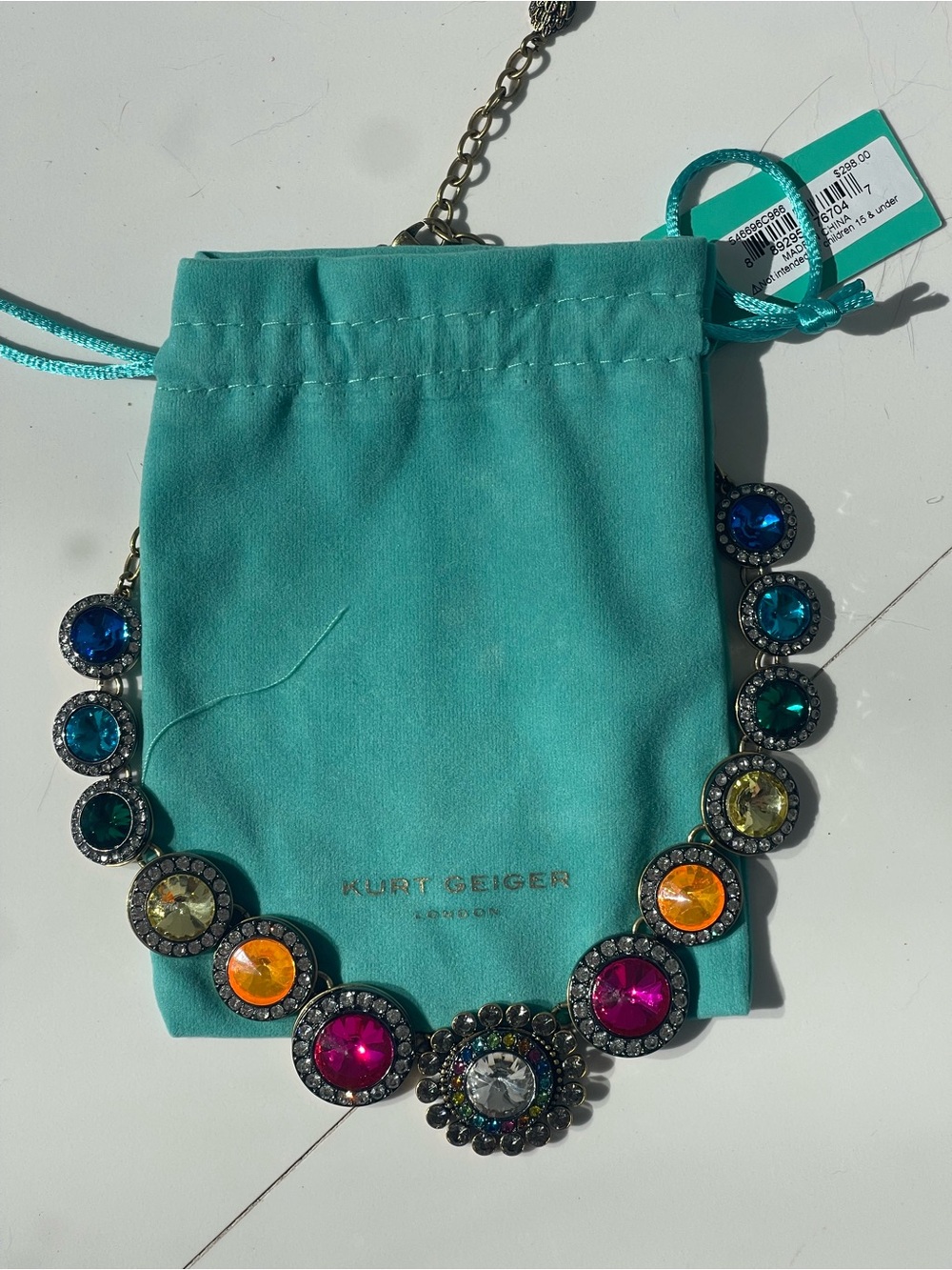 Kurt Geiger London Multicolor Crystal Statement Necklace NWT $298 - Picture 4 of 8